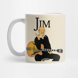 Jim Hall Legendary Jazz Guitar Player Flat Modern Art Original Design T-Shirt - Gift for Vinyl Collector, Jazz Fan, Student or Musician Mug